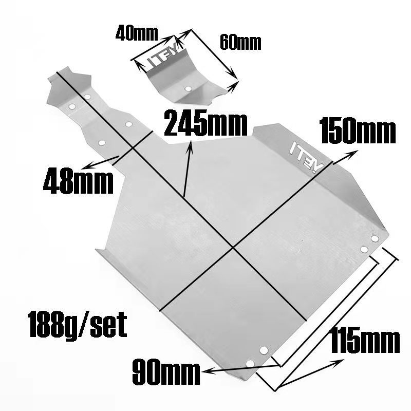 模型车 AXIAL 1/10 YETI 90026 不锈钢底盘护甲 二件套 - 图0