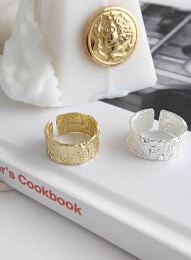 Sterling Silver Open Ring For Women INS Niche Irregular