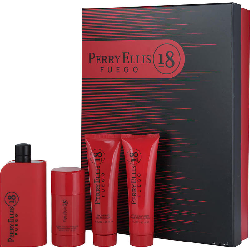 PERRY ELLIS 18 FUEGO; SET-EDT SPRAY 3.4 OZ & AFTERSHAVE BA - 图0