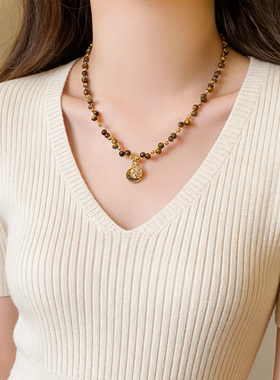 美拉德虎眼石八芒星毛衣链