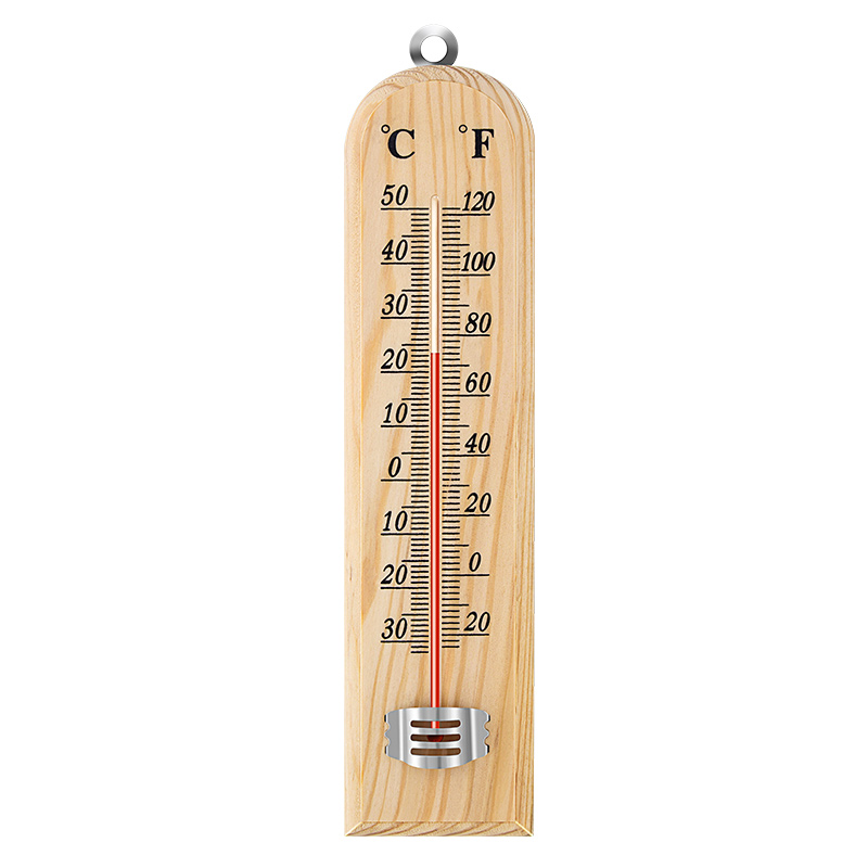 高精度原木温度计室内外壁挂式家用婴儿房大棚仓库木质寒暑表防水-图3