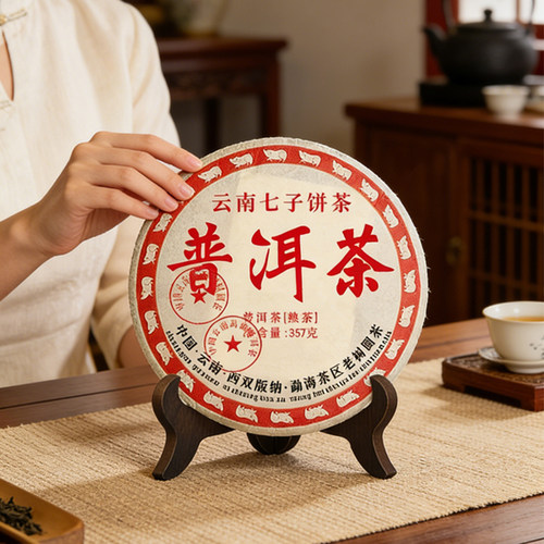 鸡翅木纹茶饼架托普洱茶架子可折叠盘子托架茶道配件茶架实木支架 - 图2