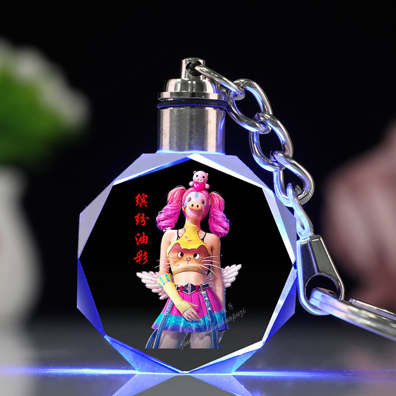 和平精英皮肤水晶钥匙扣吃鸡书包挂件挂饰礼品定制闺蜜生日礼物