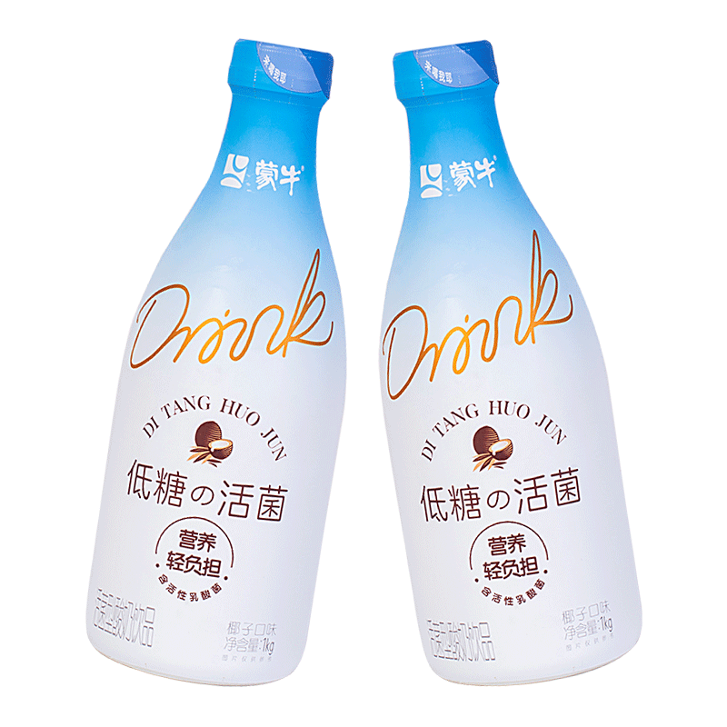 蒙牛低糖活菌1kg瓶装椰子味活菌型酸奶饮品新鲜低温奶大瓶家庭装-图3