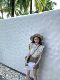 Lin Zixi ຜ້າ linen ເທິງແລະຊຸດສັ້ນ