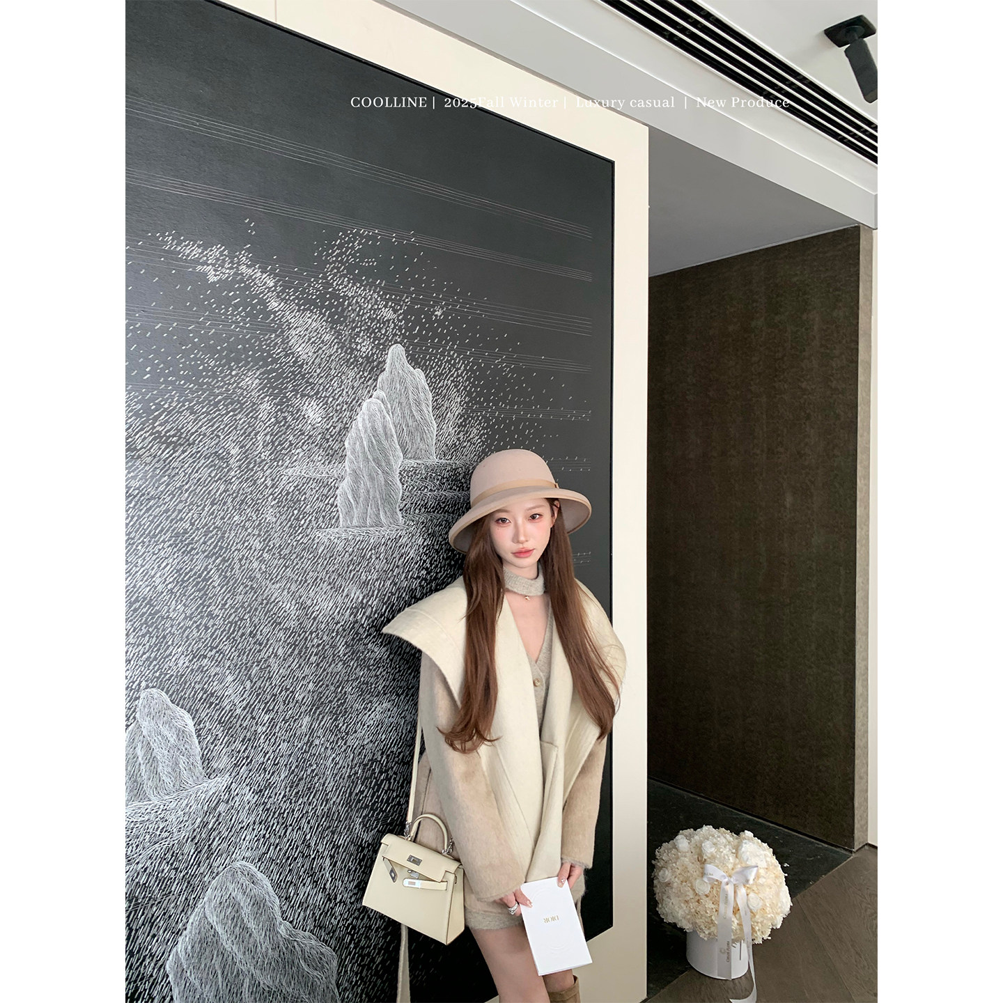 COOLLINE林子熙 柔光回忆 两面穿大翻领羊毛大衣宽松系带外套上衣,淘宝优惠券,粉丝福利购,淘宝优惠卷