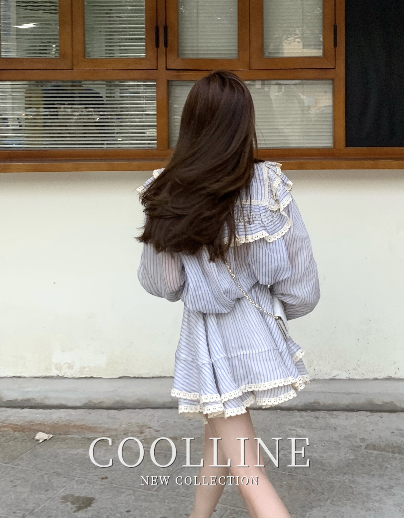 COOLLINE林子熙手工坊系列苎麻重工法式刺绣衬衫上衣女不规则半裙 - 图3