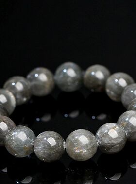 名都水晶 天然银针发晶手链 银色发晶圆珠手串批发