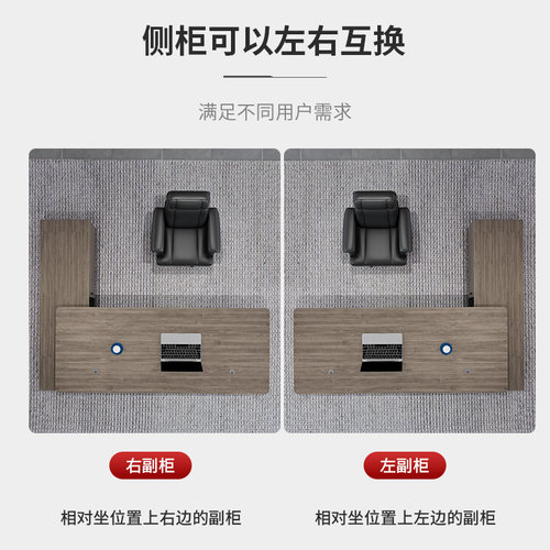 老板桌简约现代主管经理桌台式电脑桌椅组合大班台单人桌子办公桌 - 图2