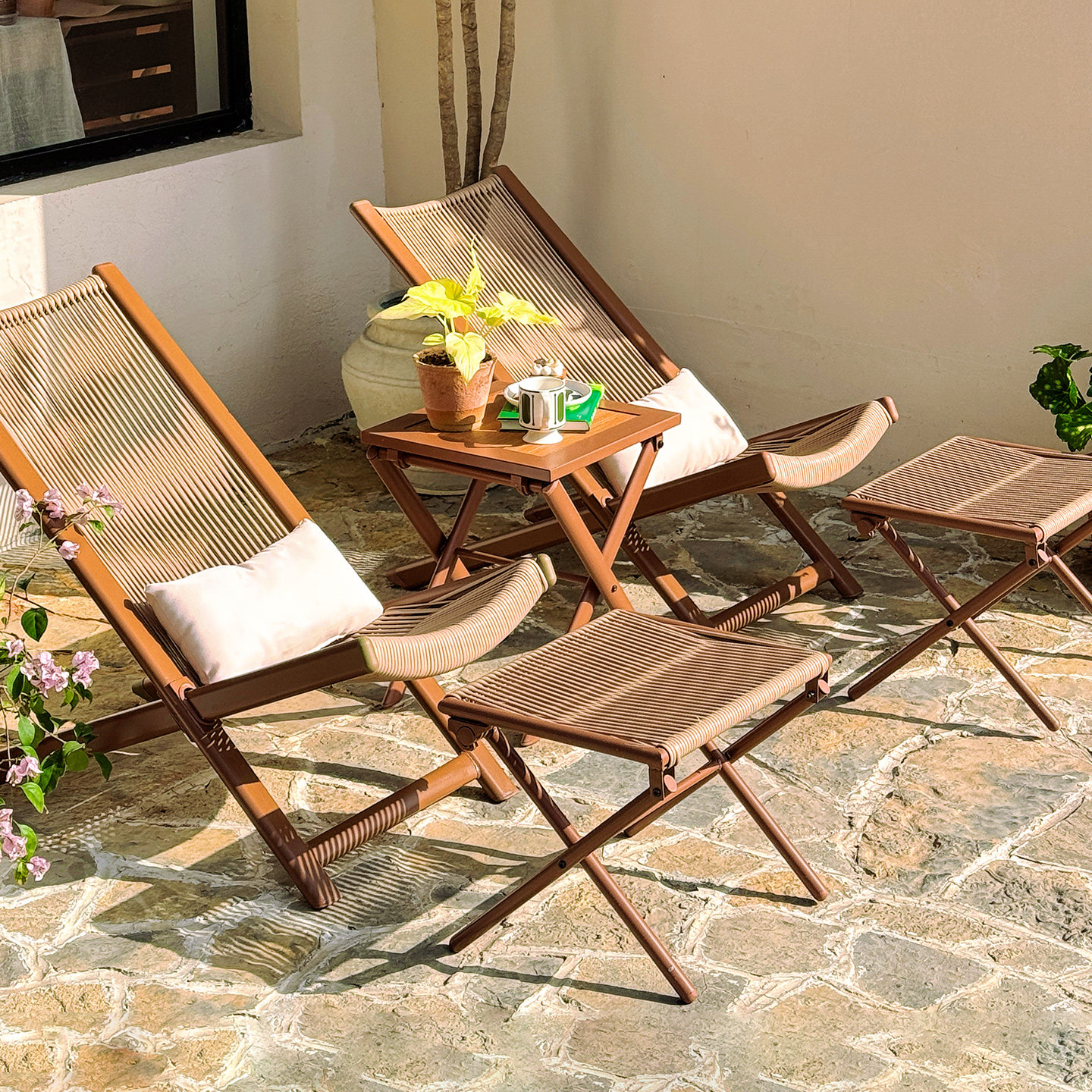 户外藤椅阳台桌椅组合休闲三件套庭院花园露天折叠椅小桌躺椅茶桌,淘宝优惠券,粉丝福利购,淘宝优惠卷