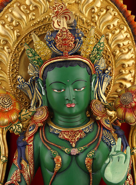 5佛像摆母铜佛绘绿度居家供像1尺手工彩桌绿度尼泊尔件藏式母菩萨