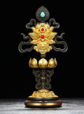 纯铜八吉祥摆件精美雕刻宝石镶嵌居家办公室桌面供奉慧宝吉祥八宝