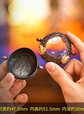 铜做旧忿怒铁蝎嘎乌盒吊坠藏式民族风配饰可装擦擦中间带亚克力罩