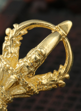 藏传用品铜鎏金密宗供具摆件吊坠摆件五股金刚杵吊坠配饰大号