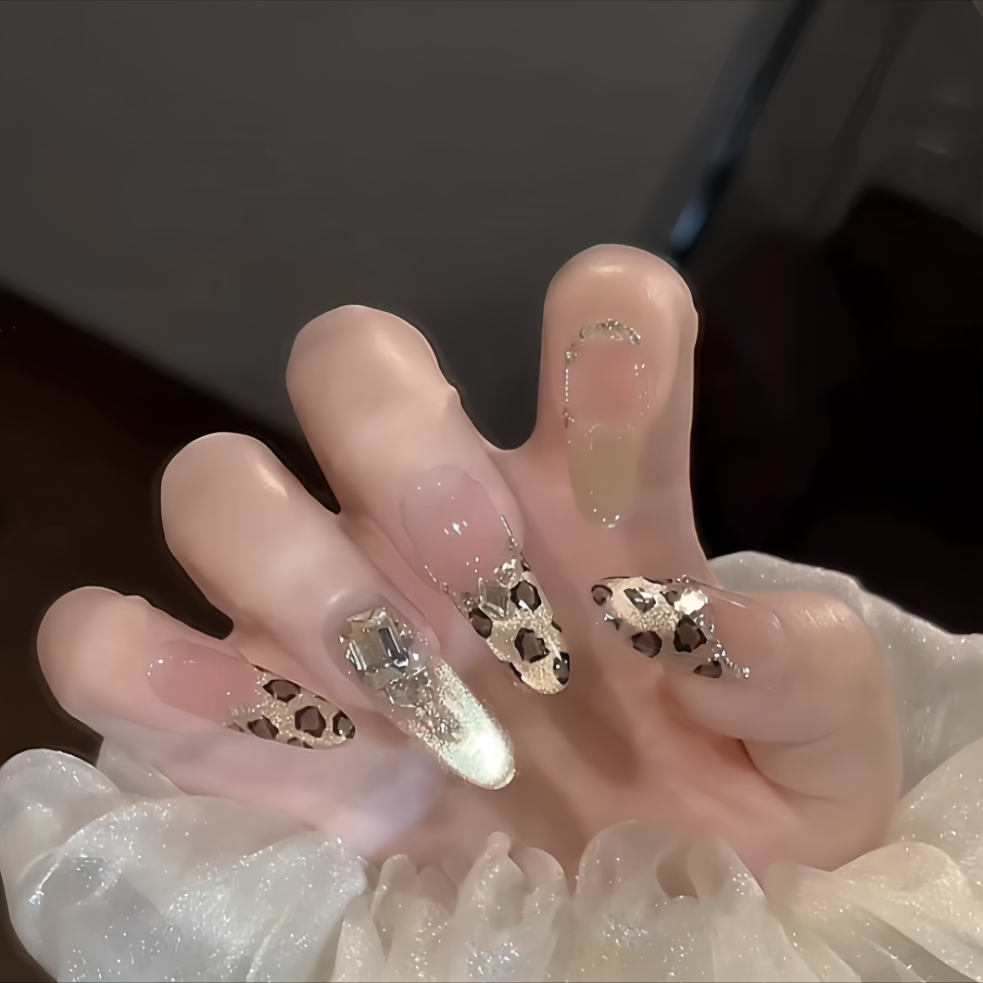 曼辞纯手工穿戴甲椭圆甲秋冬猫眼豹纹高级感美甲可拆卸假指甲贴片,淘宝优惠券,粉丝福利购,淘宝优惠卷