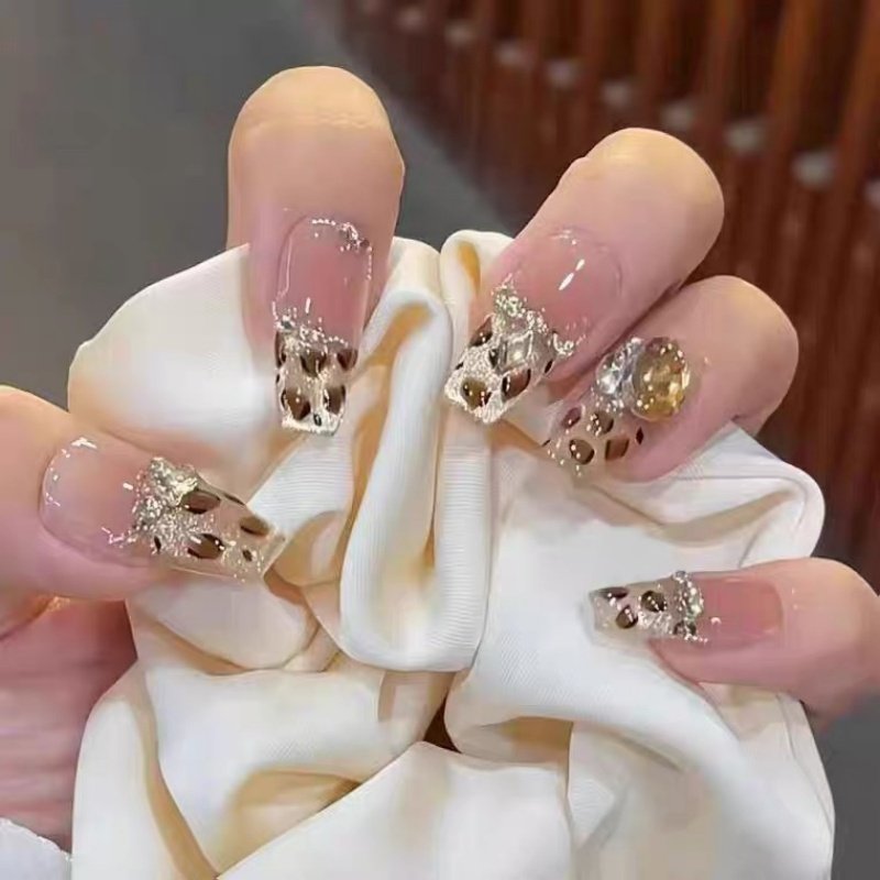 曼辞纯手工穿戴甲椭圆甲秋冬猫眼豹纹高级感美甲可拆卸假指甲贴片,淘宝优惠券,粉丝福利购,淘宝优惠卷