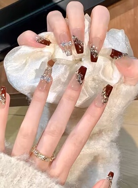 曼辞纯手工美甲新年美甲新娘甲