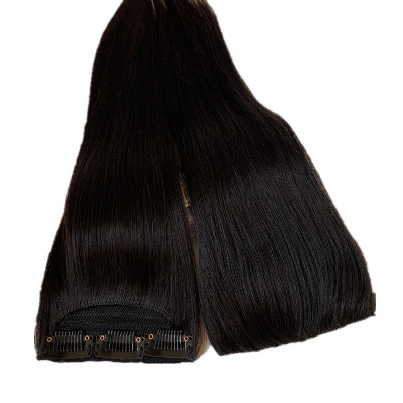 新真发发片手织隐形发片可染烫短小片加厚发片真人头发女直发片假