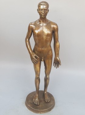 摆件黄铜祝福复古医馆穴位人模型