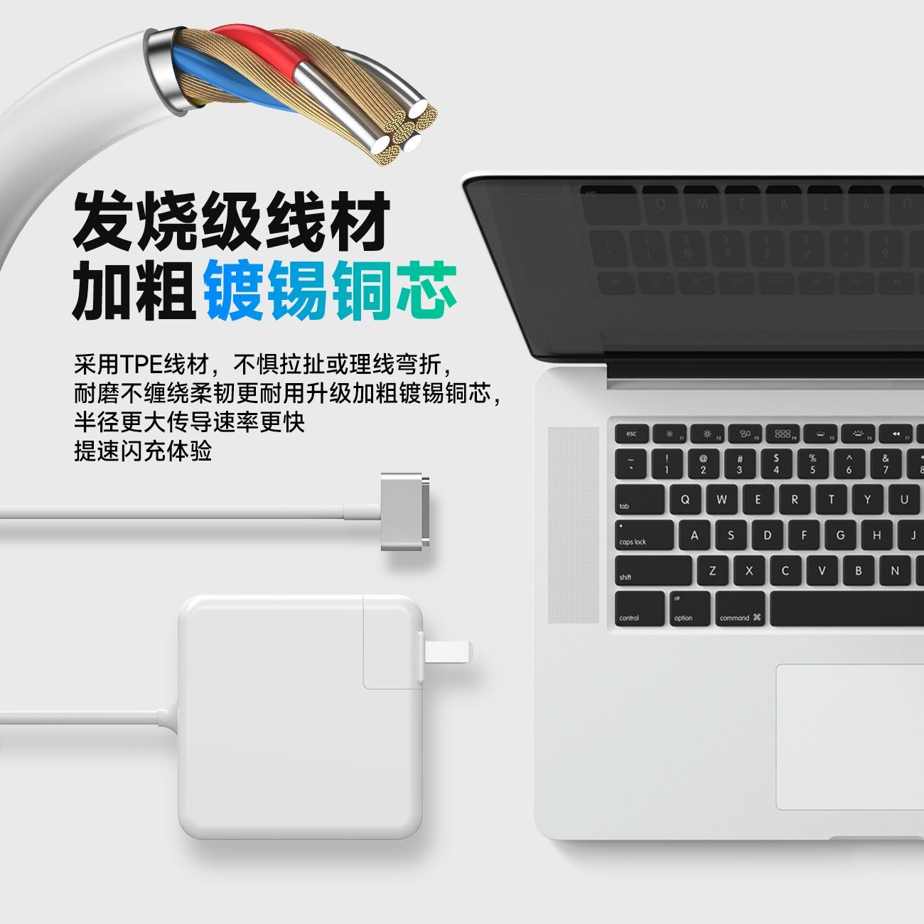 苹果笔记本电脑充电器macbookair pro电源适配器磁吸头mac充电线A1466A1278A1370A1502A1398A1706A1708TypeC