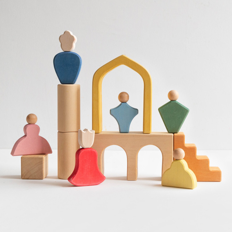 AVDAR童话家族积木儿童玩具益智拼搭场景实木大颗粒拼插积木玩具,淘宝优惠券,粉丝福利购,淘宝优惠卷