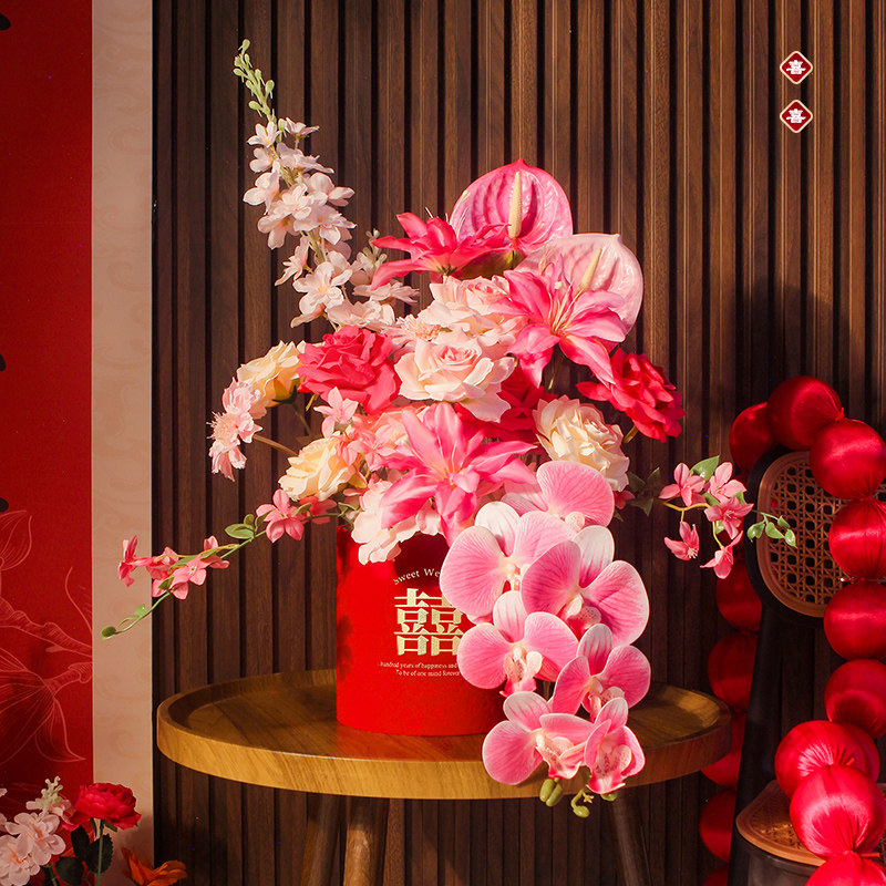 结婚婚礼布置花艺客厅卧室床头仿真花婚房桌面花束装饰签到台摆件,淘宝优惠券,粉丝福利购,淘宝优惠卷