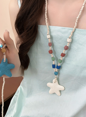 夏日彩色多巴胺项链女2025年新款