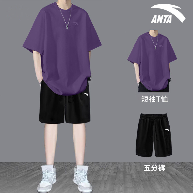 ANTA summer trend matching suit men's short-sleeved shorts