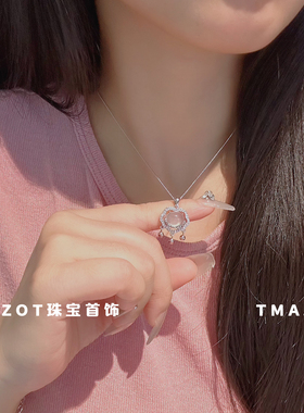 玉髓平安锁S925银项链轻奢锁骨链