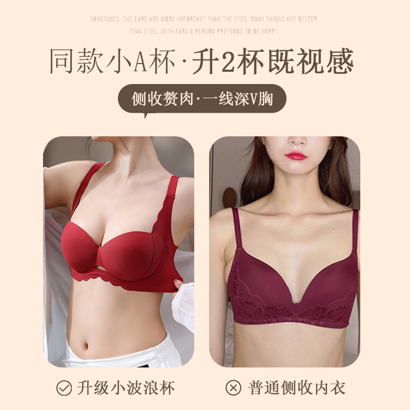 小胸内衣女防下垂收副乳聚拢显大性感纯欲无钢圈文胸2024新款爆款