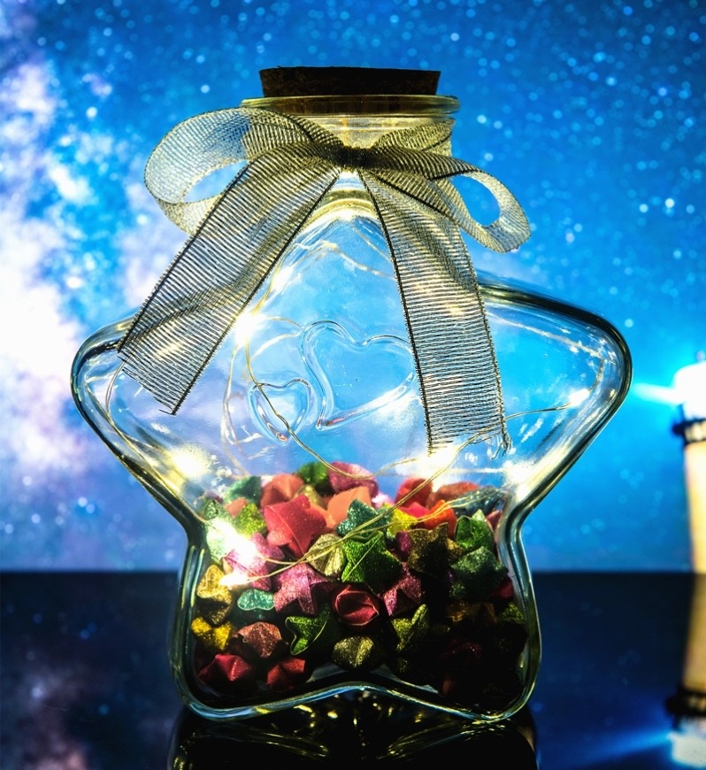心愿瓶装饰品星星许愿瓶.摆件成品房间漂流瓶瓶子玻璃瓶折纸套盒