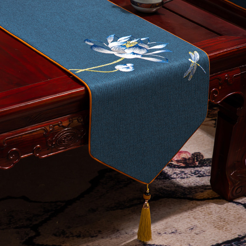 中式桌旗禅意轻奢高端茶席垫子餐桌茶台垫布茶旗茶桌布艺长条定制,淘宝优惠券,粉丝福利购,淘宝优惠卷
