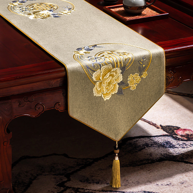 中式桌旗禅意轻奢餐桌茶几桌垫布茶席垫子茶台茶旗茶桌布长条定制,淘宝优惠券,粉丝福利购,淘宝优惠卷