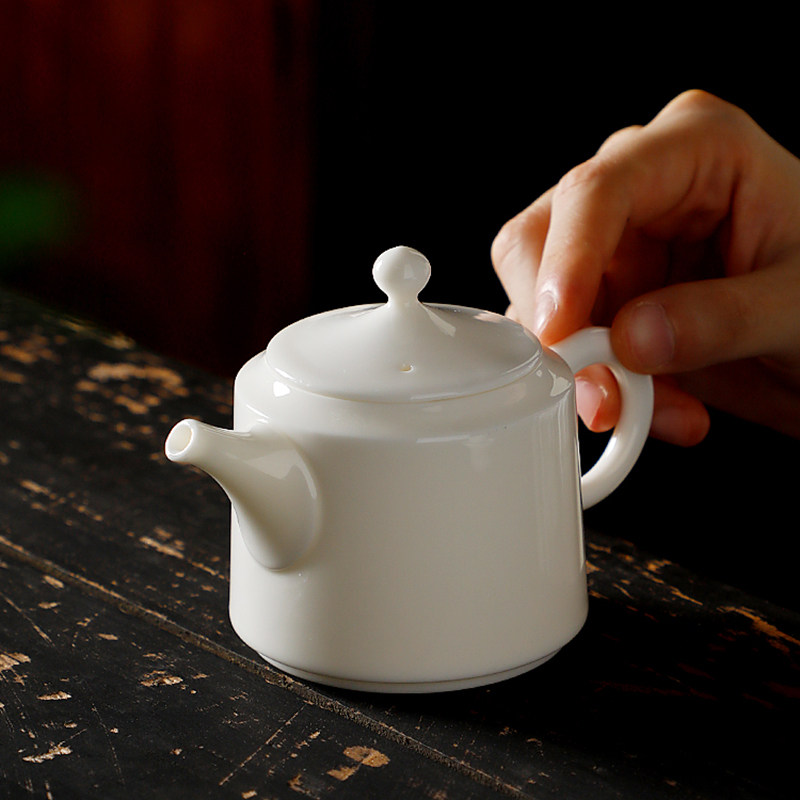 德化陶瓷【单茶壶满210ml纯白亮白】羊脂玉瓷 透明釉 兴悦壶 中容,淘宝优惠券,粉丝福利购,淘宝优惠卷