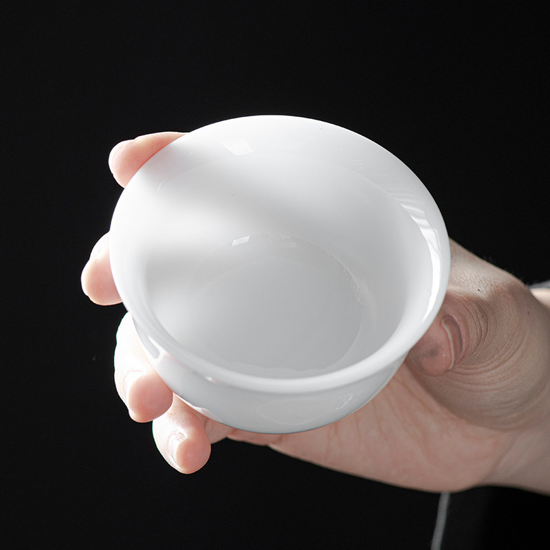 德化陶瓷茶杯白瓷主人杯冰种玉瓷盖碗茶