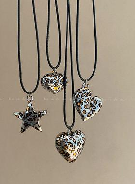 轻奢豹纹秋冬欧美复古长款