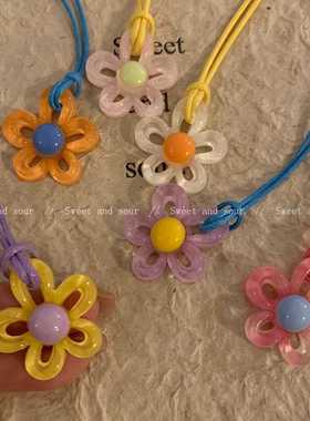 短款可爱花朵ins风韩国项链