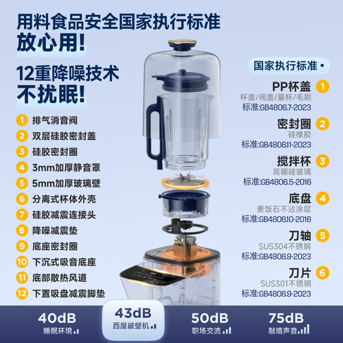 西屋破壁机家用多功能免滤豆浆机榨汁料理全自动静低噪音旗舰新品 - 图2