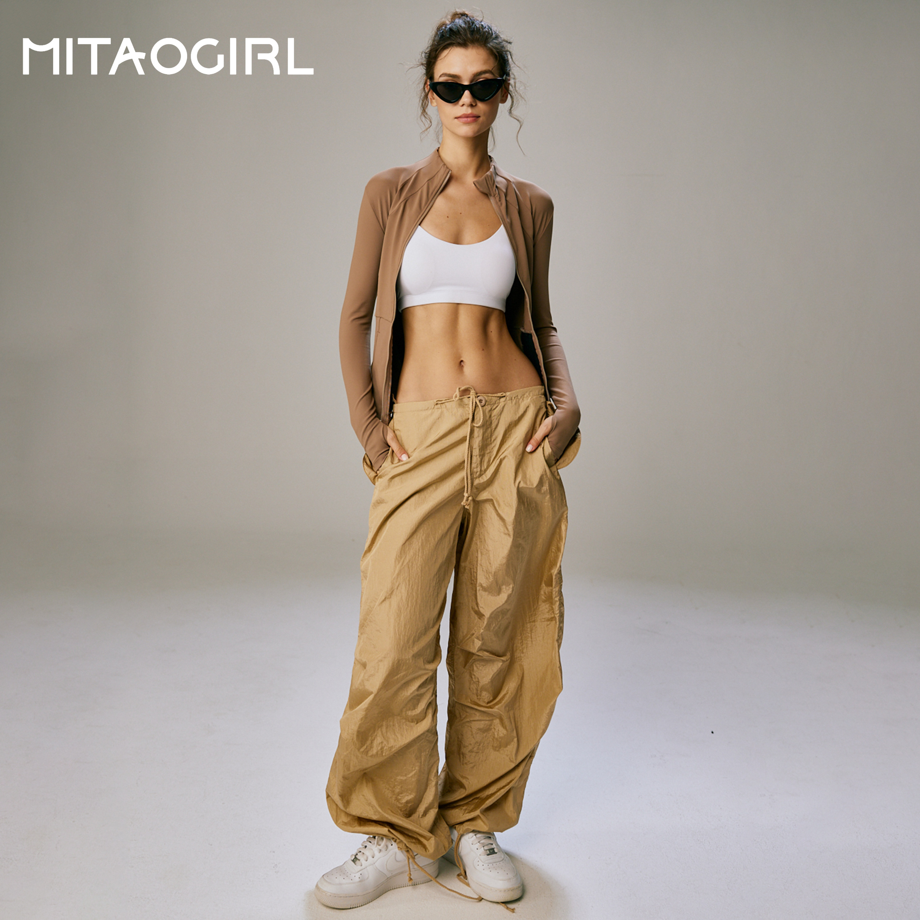 MITAOGIRL肯豆运动外套女修身户外健身上衣秋冬款加绒立领瑜伽服,淘宝优惠券,粉丝福利购,淘宝优惠卷