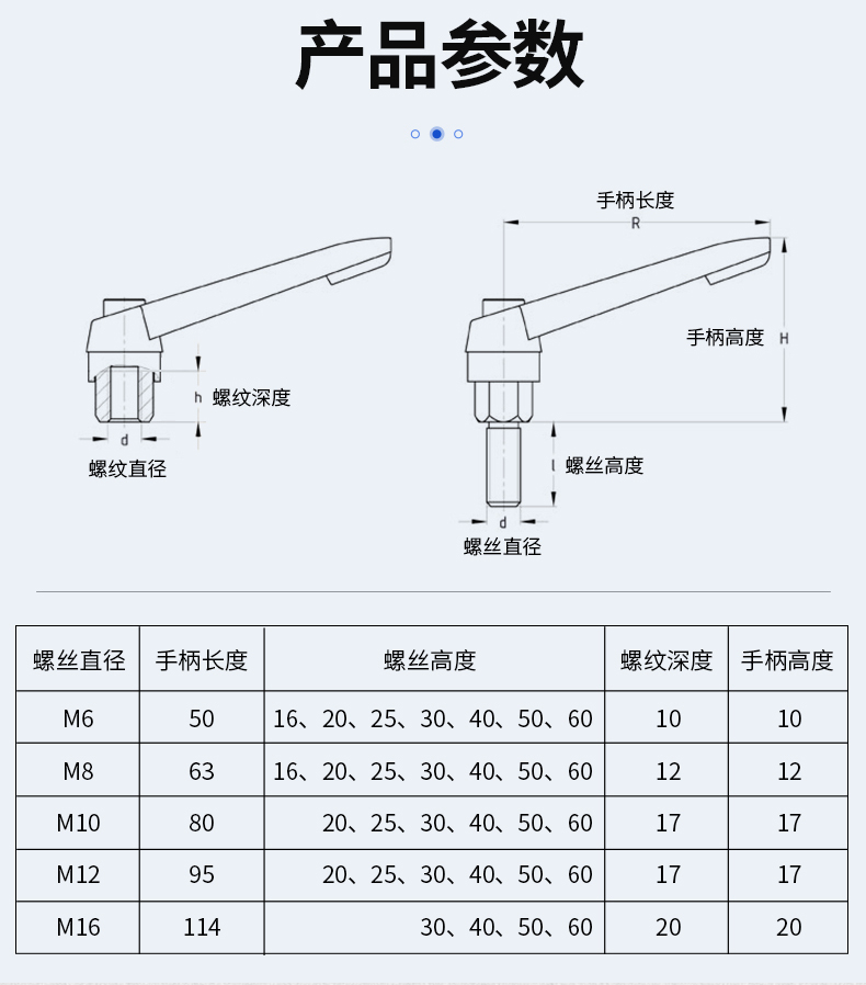 可调位紧定手柄螺丝7七字自锁紧定位把手 L型可旋转调节手拧紧固-图1