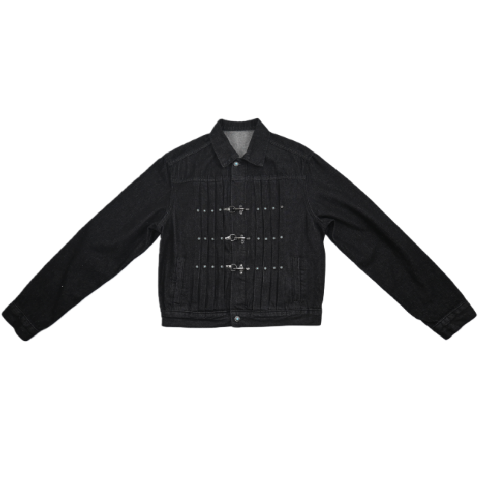 黑牛做旧水洗复古美式飞机扣工装短款夹克男女褶皱同款牛仔外套dc,淘宝优惠券,粉丝福利购,淘宝优惠卷