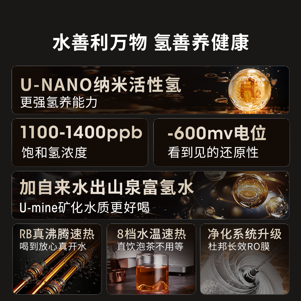 优倍纯氢养S9富氢水机富氢机家用直饮素水即热式饮水机台式净饮机