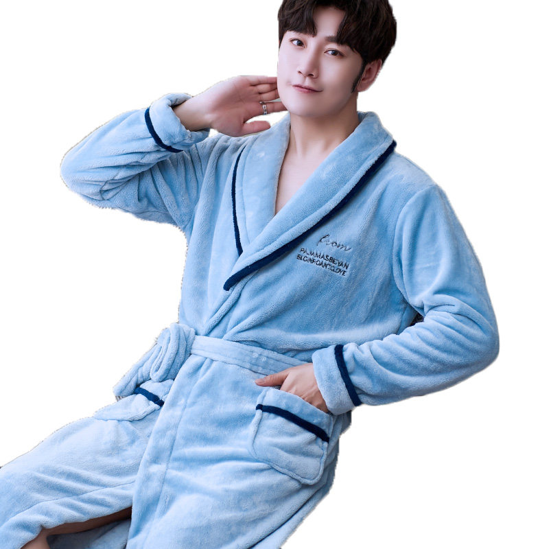 浴袍男珊瑚绒秋冬季晨袍大码加厚睡衣2025年新款睡袍男士法兰绒,淘宝优惠券,粉丝福利购,淘宝优惠卷