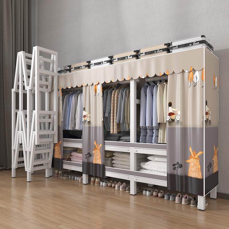 免安装折叠衣柜家用卧室出租房布艺 晴天小兔衣柜