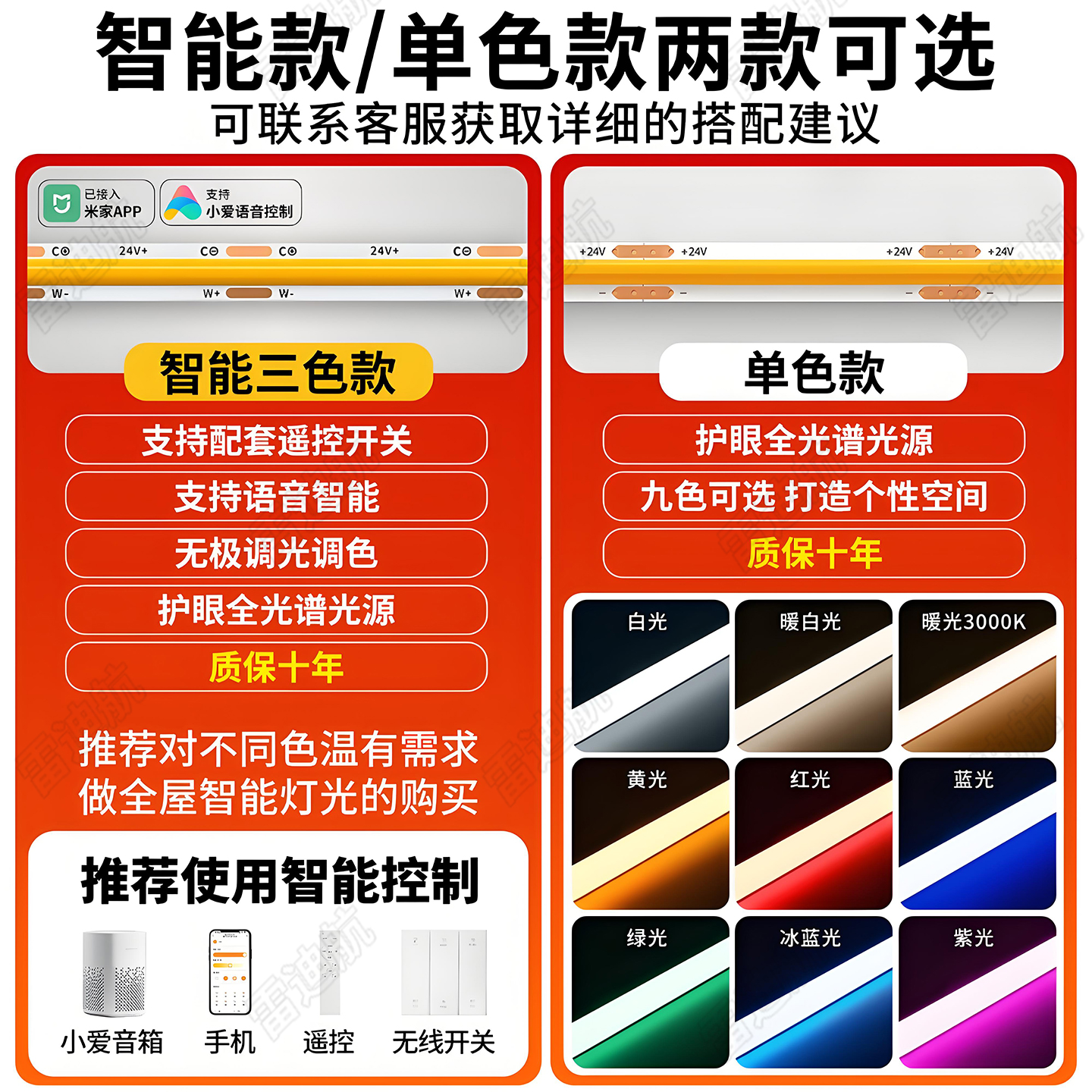 COB灯带自粘12V24V低压LED柔性软灯条家装吊顶橱柜商场超亮线形灯 - 图2