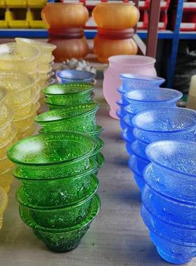 正品古法琉璃净水杯供佛杯八吉祥8色供水杯家用佛像供碗供具用品