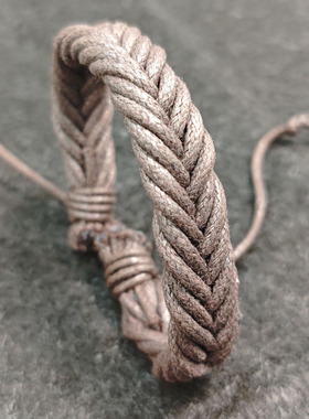 麻花编织蜡线复古做旧手链简约百搭情侣手绳可调学生可调