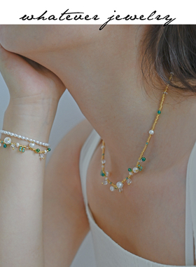 whatever串珠森系仙女气质项链女