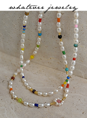 甜美天然串珠珍珠叠带手链项链女