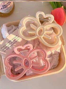 甜美可爱蝴蝶结发夹儿童后脑勺盘发抓夹小女孩不伤发鲨鱼夹碎发卡